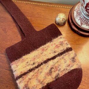 One of a Kind Felted Wool Pocketbook